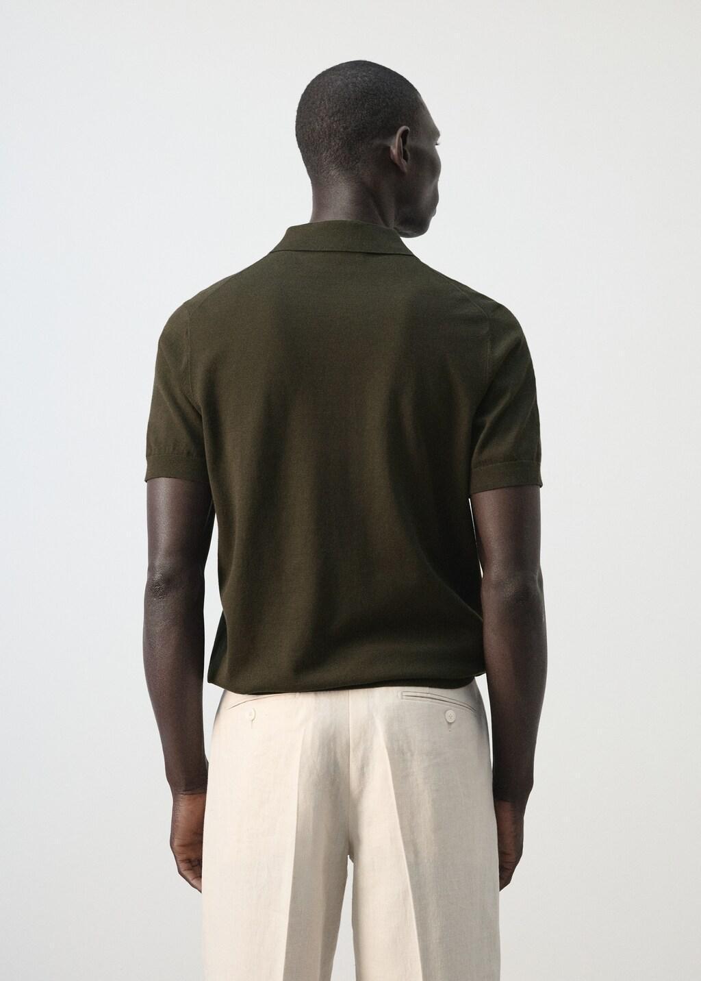 Brown 100% Cotton Fine-Knit Polo Shirt, Dark Brown, large image number 2