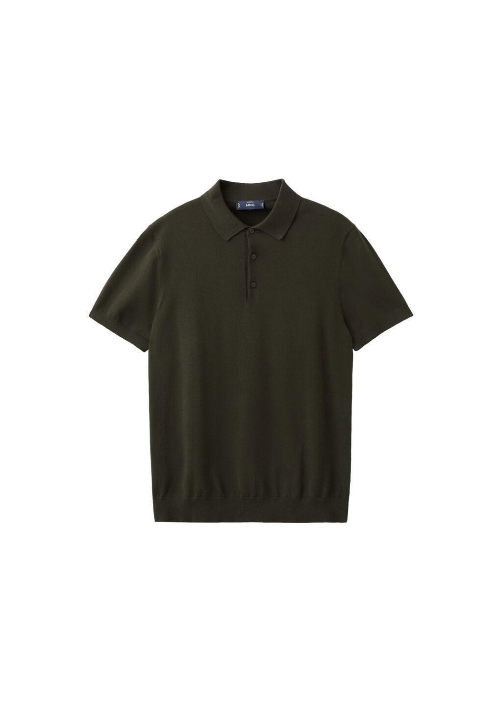 Brown 100% Cotton Fine-Knit Polo Shirt, Dark Brown, large image number 7