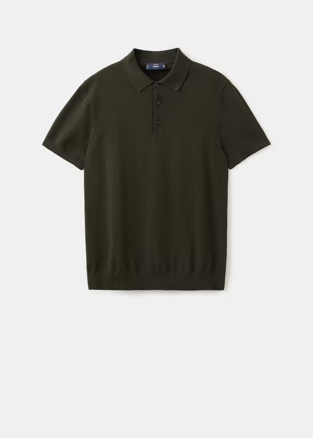 Brown 100% Cotton Fine-Knit Polo Shirt, Dark Brown, large image number 8