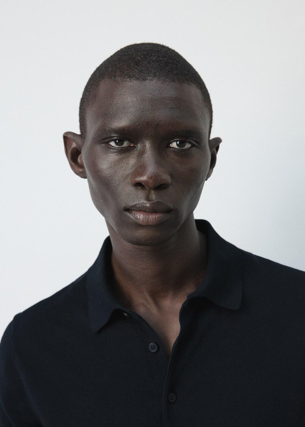 Blue 100% Cotton Fine-Knit Polo Shirt, Dark Blue, large image number 4