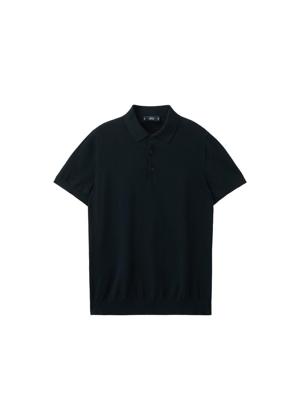 Blue 100% Cotton Fine-Knit Polo Shirt, Dark Blue, large image number 7