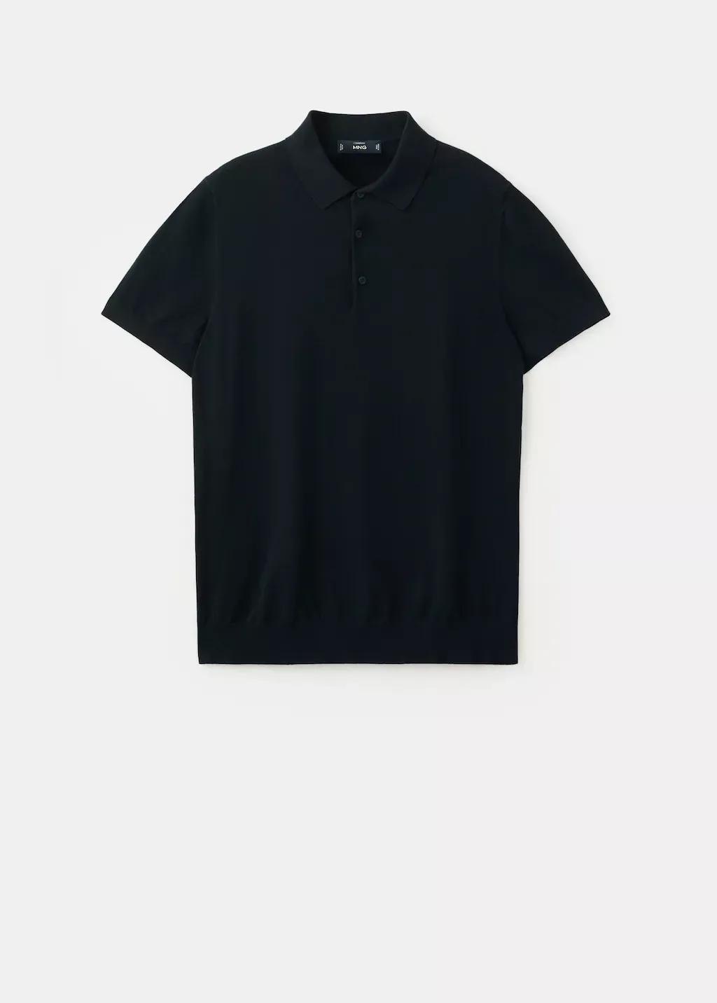 Blue 100% Cotton Fine-Knit Polo Shirt, Dark Blue, large image number 8