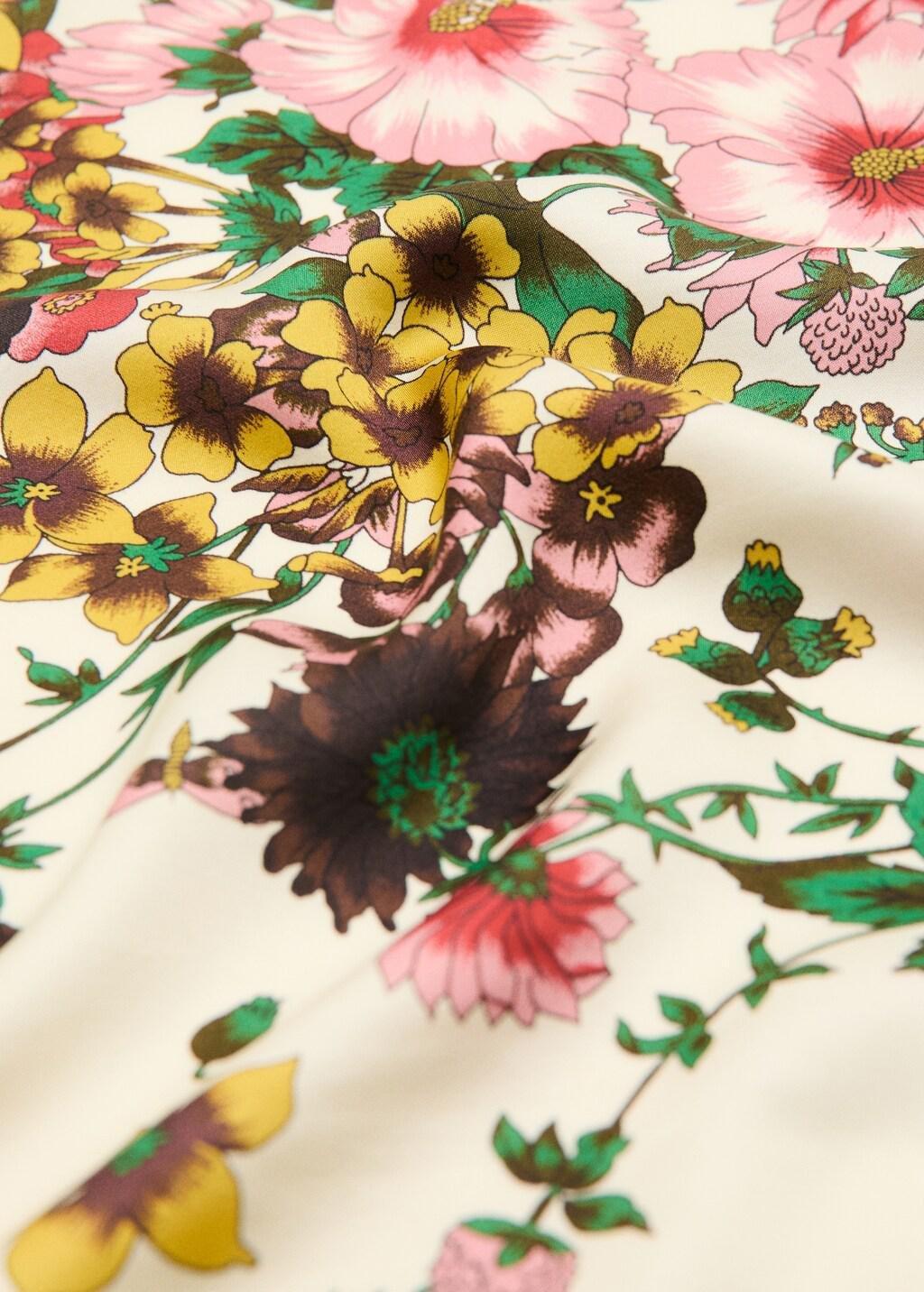 Green Floral Satin Scarf, Green, large image number 0