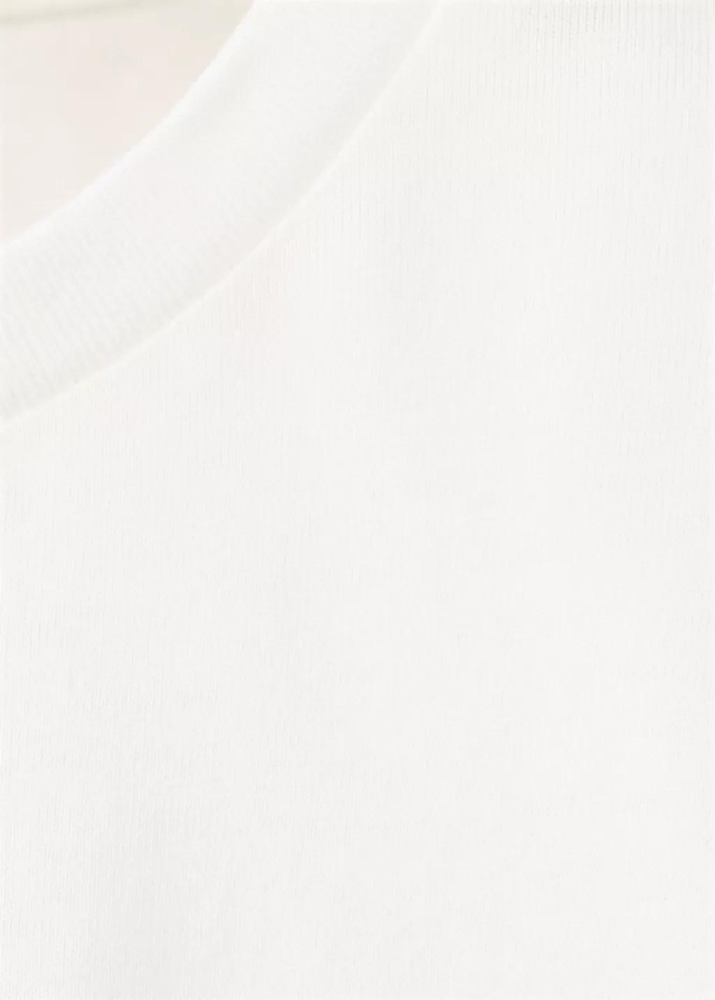 NATURAL WHITE Text cotton T-shirt, Kids Girl, Natural White, medium