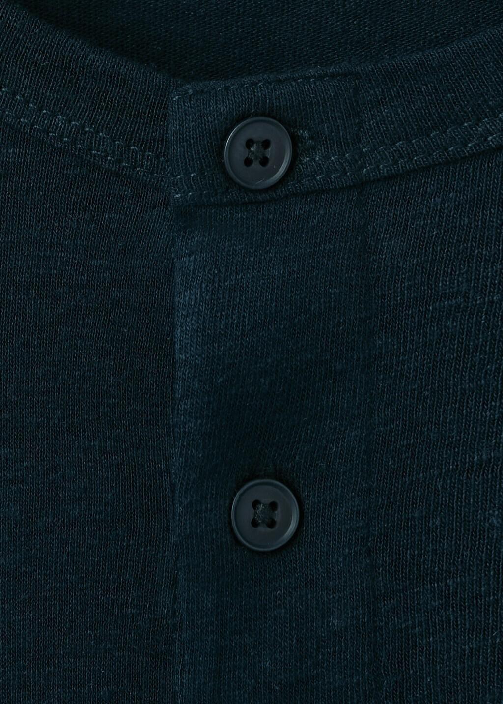 Navy Henley Linen-Blend T-Shirt, 0201_56, large image number 1