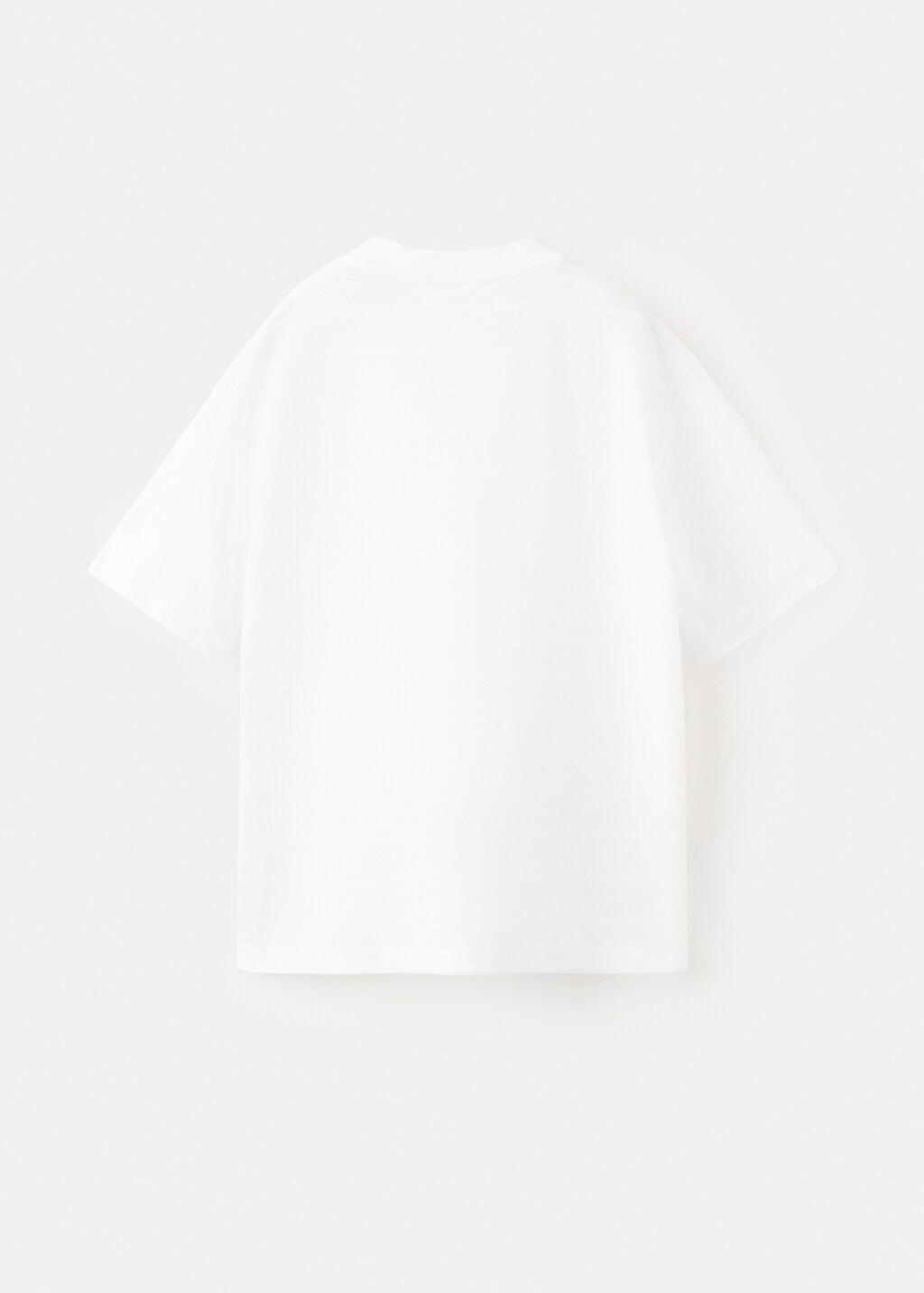 White Cotton T-Shirt, Kids Boy, White, large image number 2
