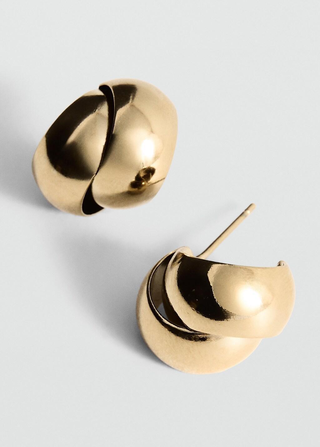 Gold Geometric Stainless Steel Earrings, Gold, large image number 0