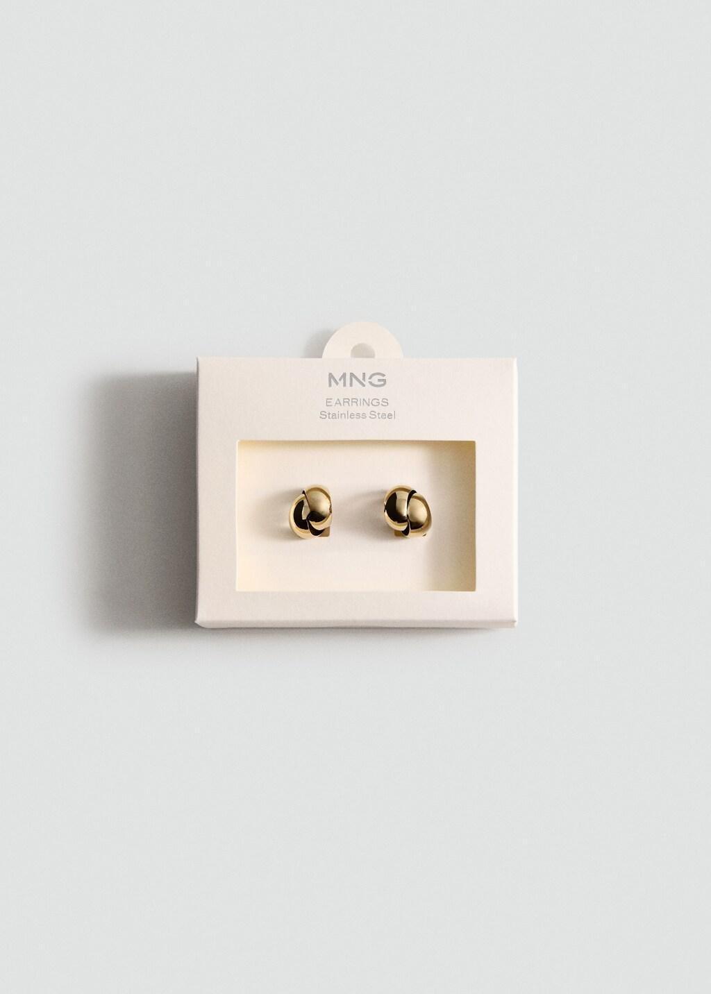 Gold Geometric Stainless Steel Earrings, Gold, medium