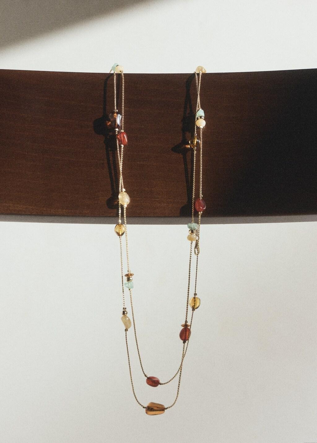 Gold Mixed Bead Necklace, Gold, large image number 2