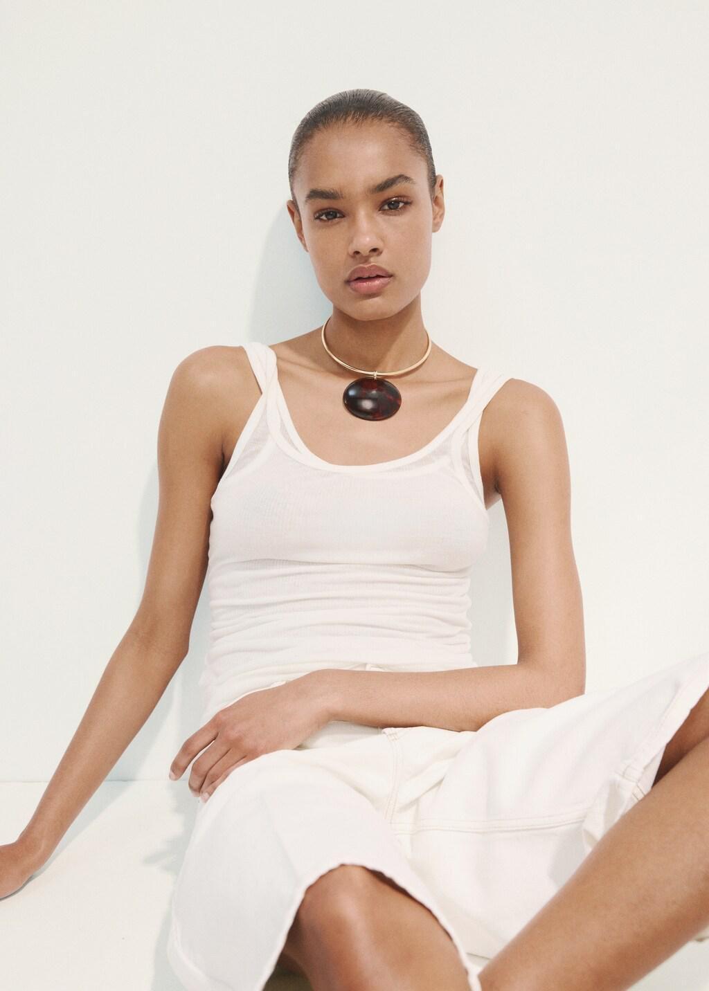 Gold Rigid Collar With Circular Beading, Gold, large image number 0