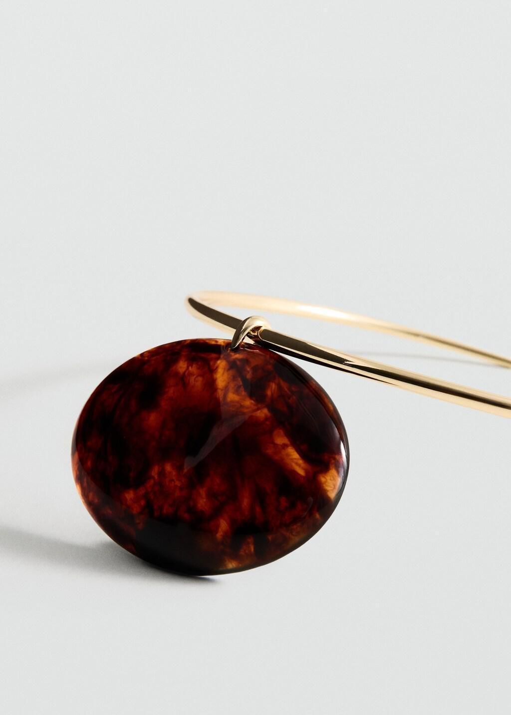 Gold Rigid Collar With Circular Beading, Gold, large image number 1