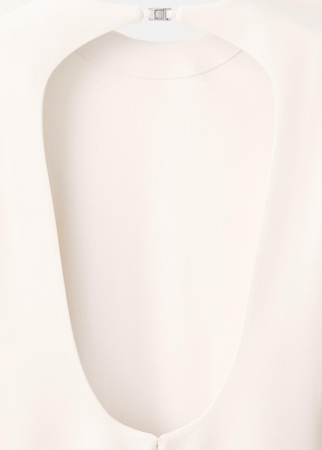 Beige Open-Back Dress With Flower Cuffs, Light Beige, large image number 4