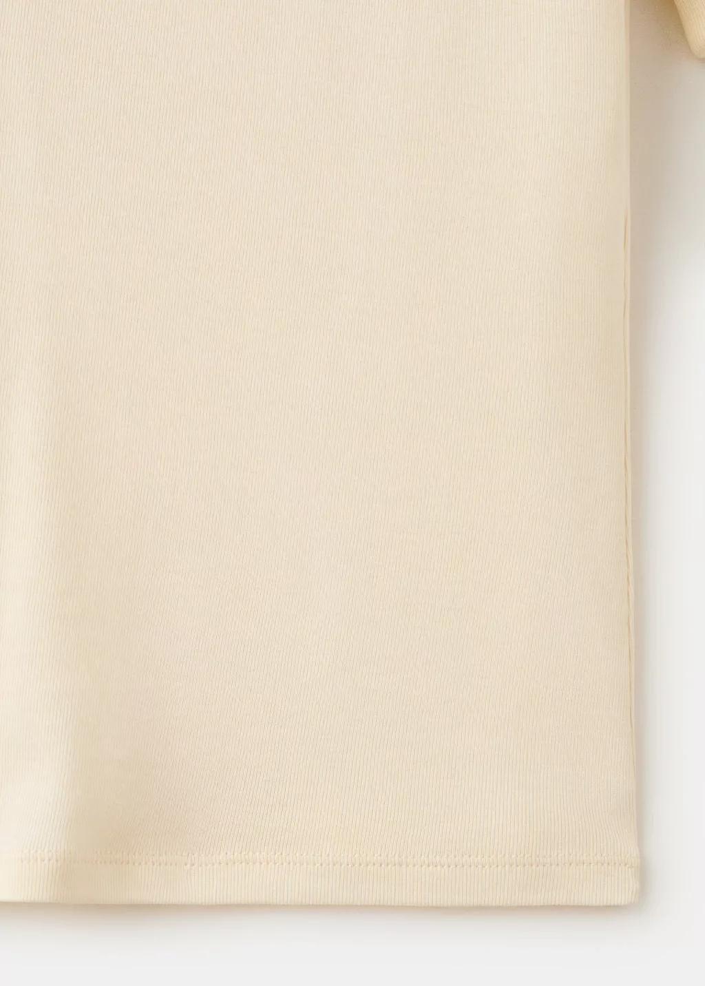 White Short-Sleeved Fitted T-Shirt, Natural White, large image number 5