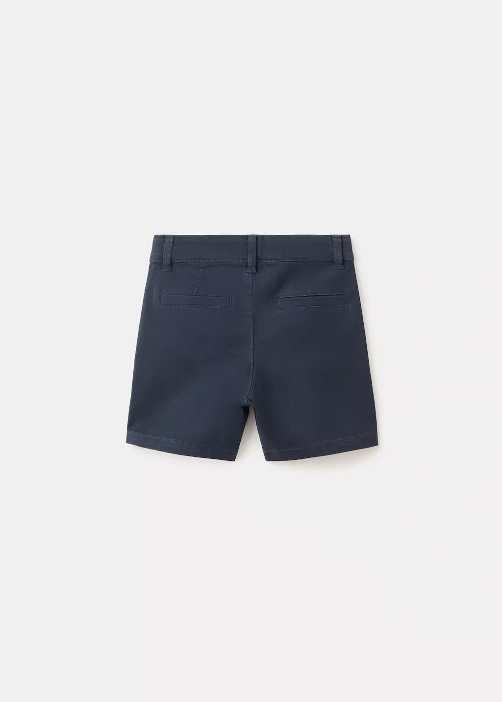 Navy Straight Cotton Bermuda Shorts, Baby Boy, Navy, large image number 1
