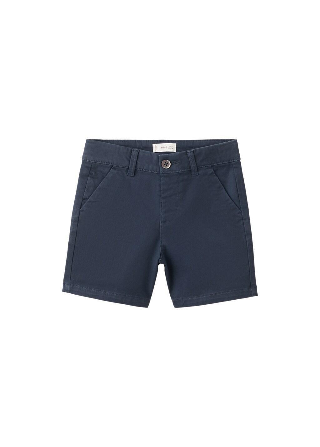 Navy Straight Cotton Bermuda Shorts, Baby Boy, Navy, large image number 3