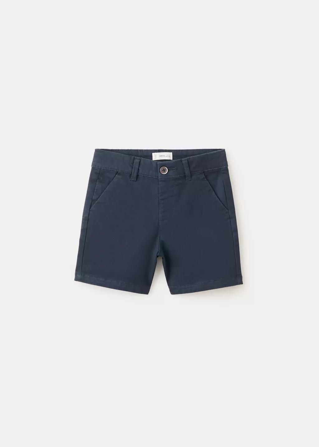 Navy Straight Cotton Bermuda Shorts, Baby Boy, Navy, large image number 4