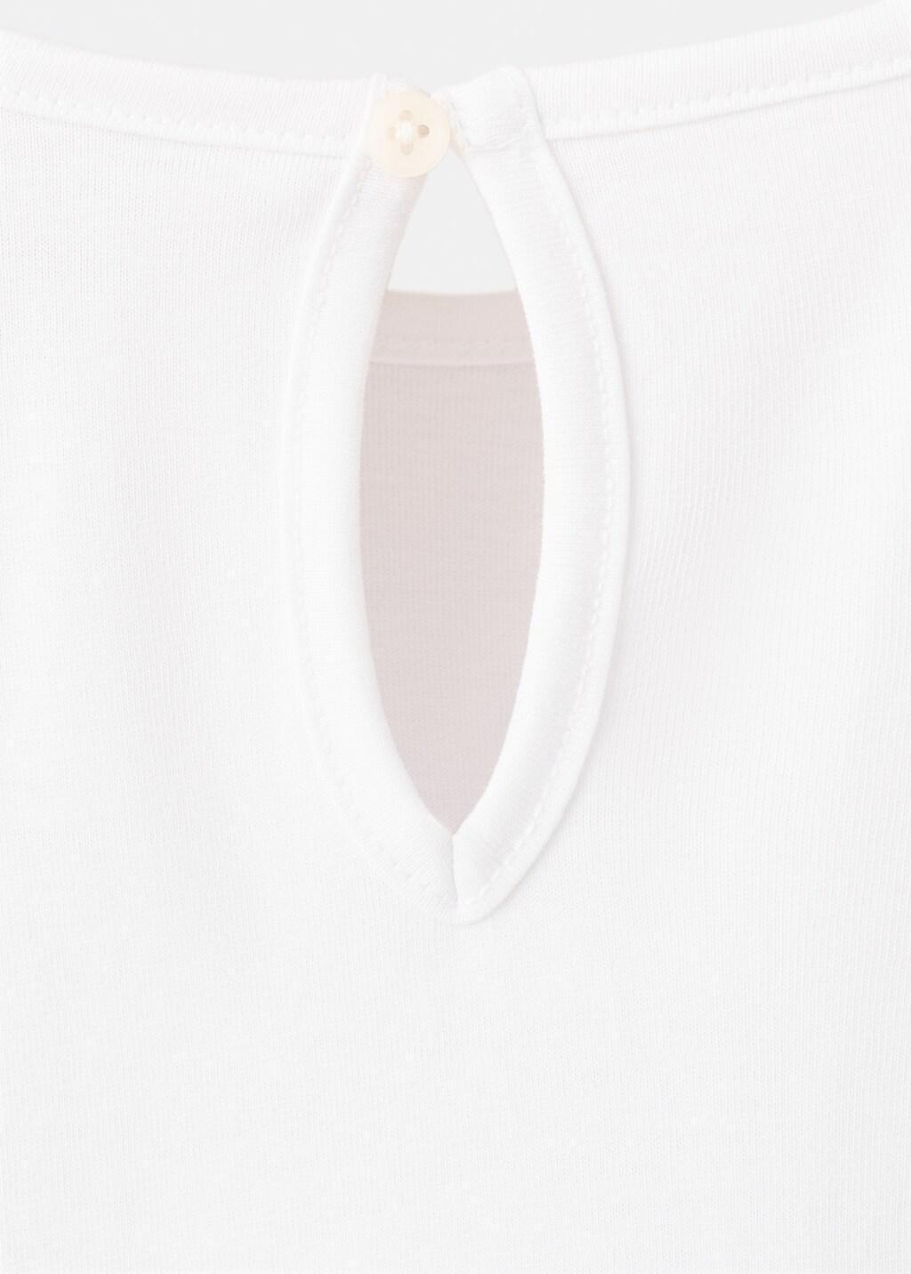 White Cotton Flower T-Shirt, Baby Girl, Natural White, large image number 4