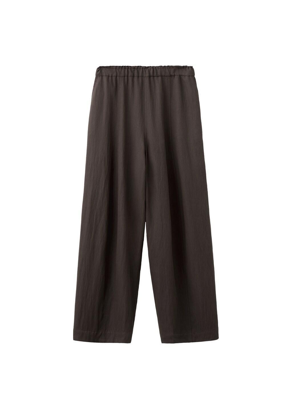 Purple Mid-Rise Lyocell Trousers, Medium Purple, large image number 7