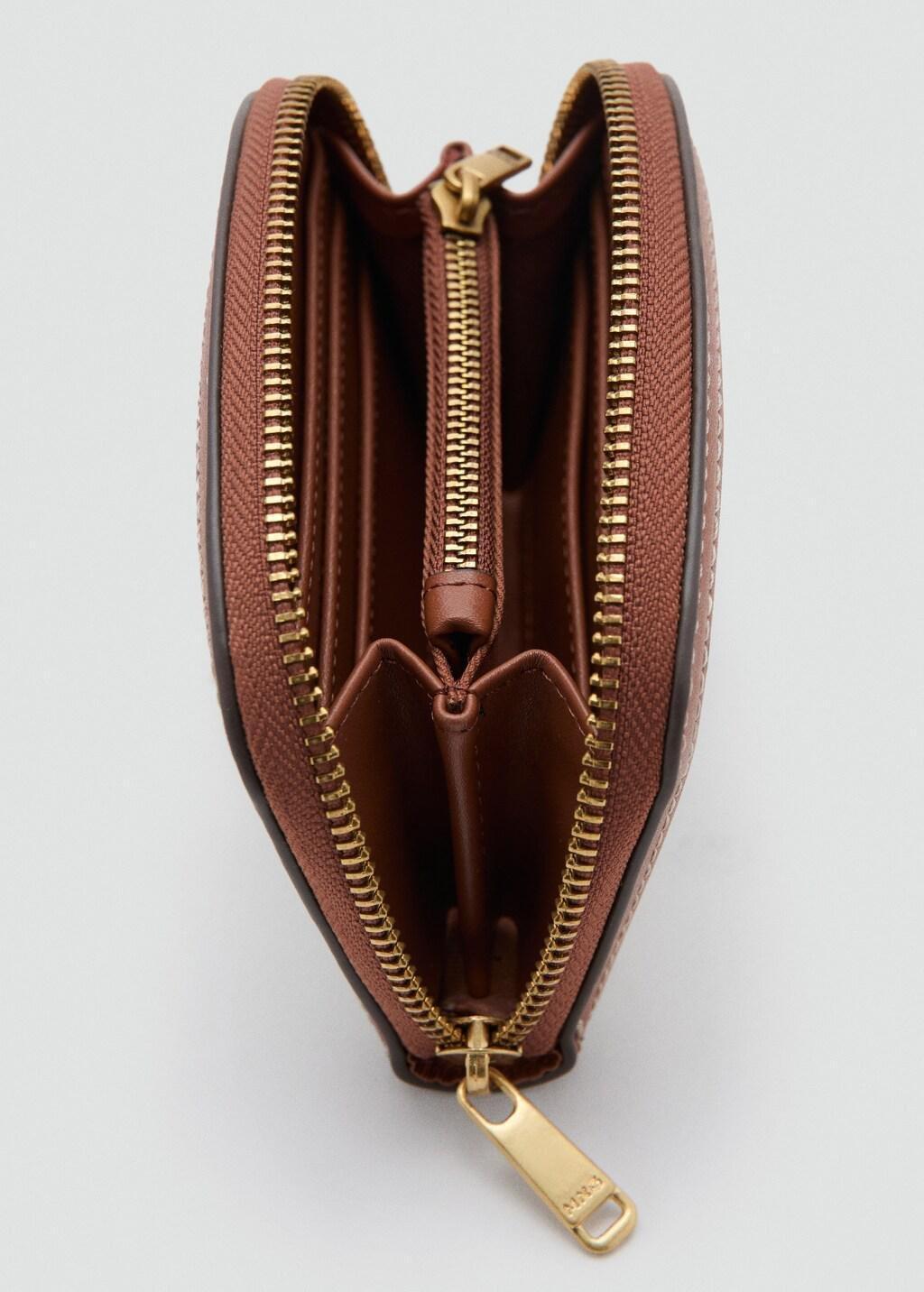 Beige Medium Texture Wallet, Light Beige, medium