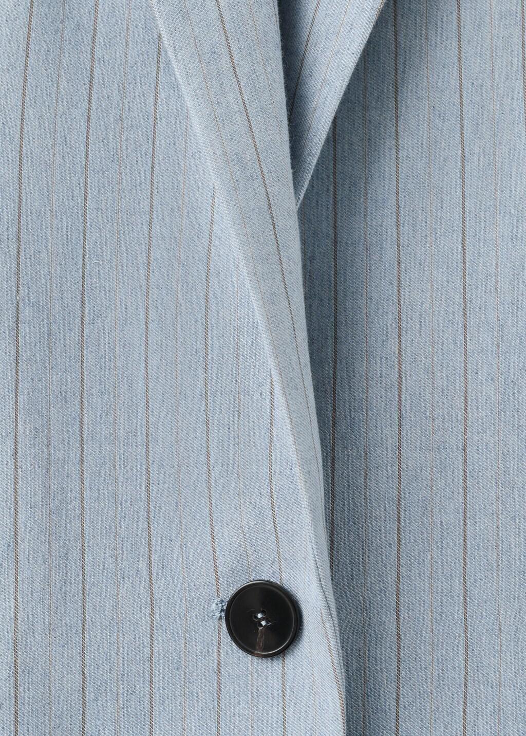 Blue Pinstripe Suit Blazer, Medium Blue, large image number 1