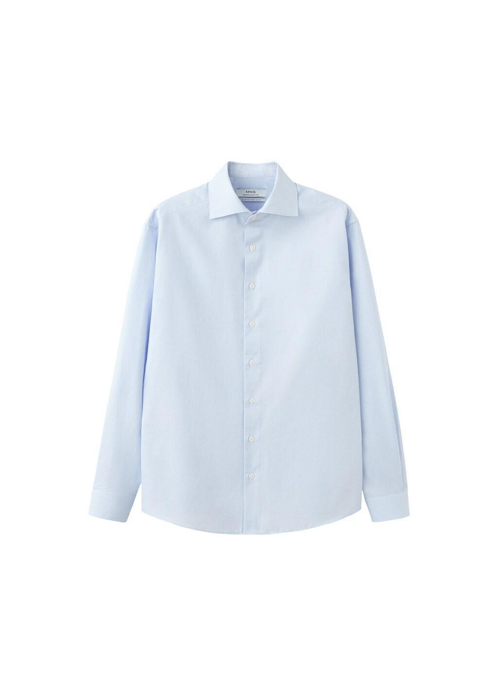 Blue Lt Pastel 100% Cotton Slim Fit Shirt, Light-Pastel Blue, large image number 6