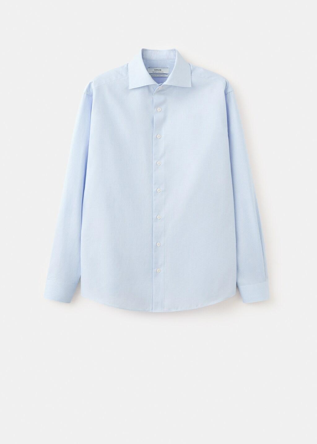 Blue Lt Pastel 100% Cotton Slim Fit Shirt, Light-Pastel Blue, large image number 7
