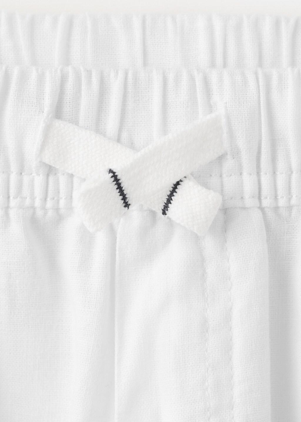 White Cotton Linen-Blend Trousers, Kids Boys, White, large image number 1