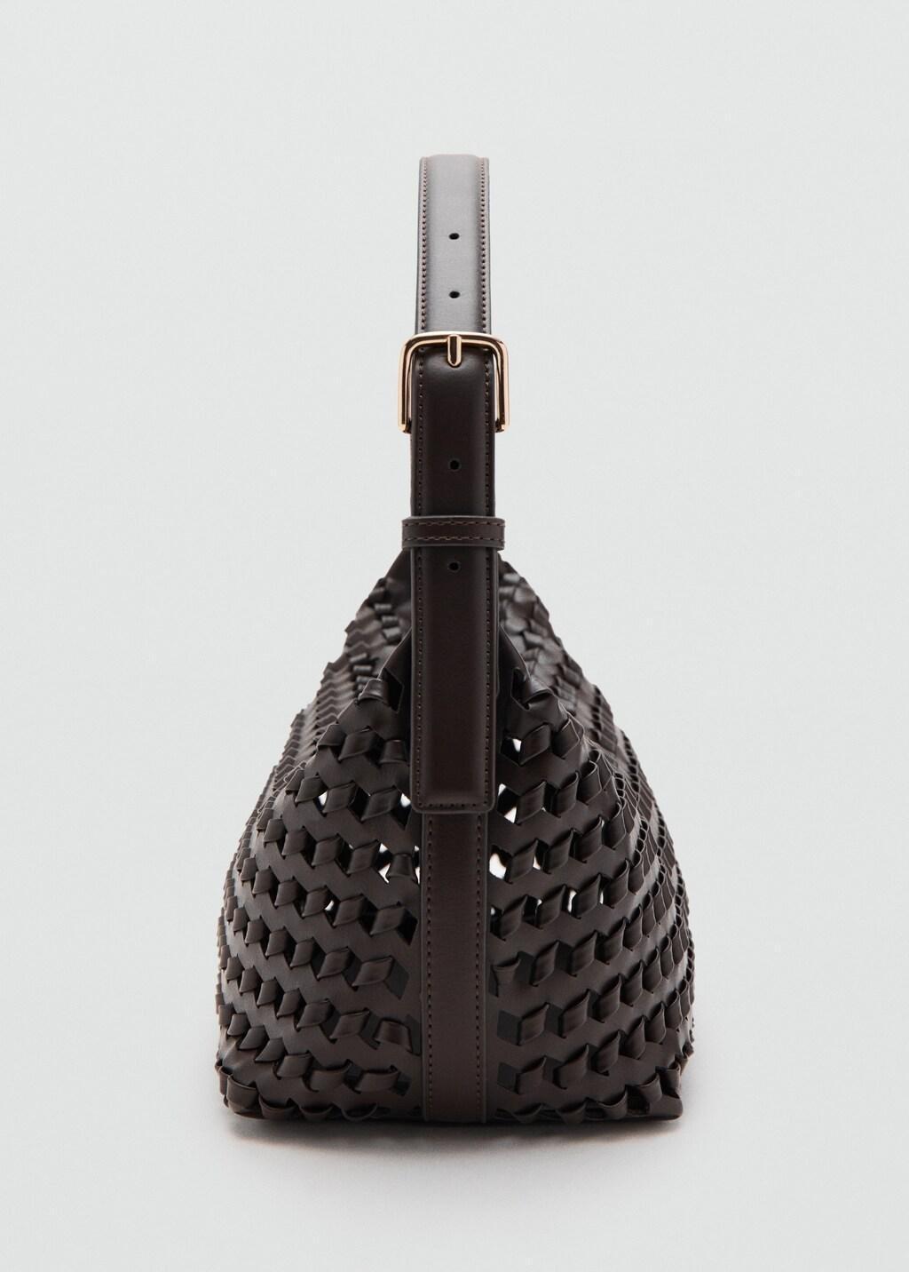 Brown Braided Shoulder Bag, 0201_32, large image number 2
