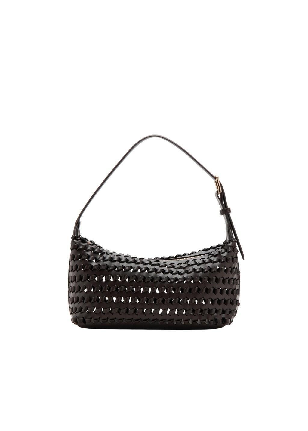 Brown Braided Shoulder Bag, 0201_32, large image number 3