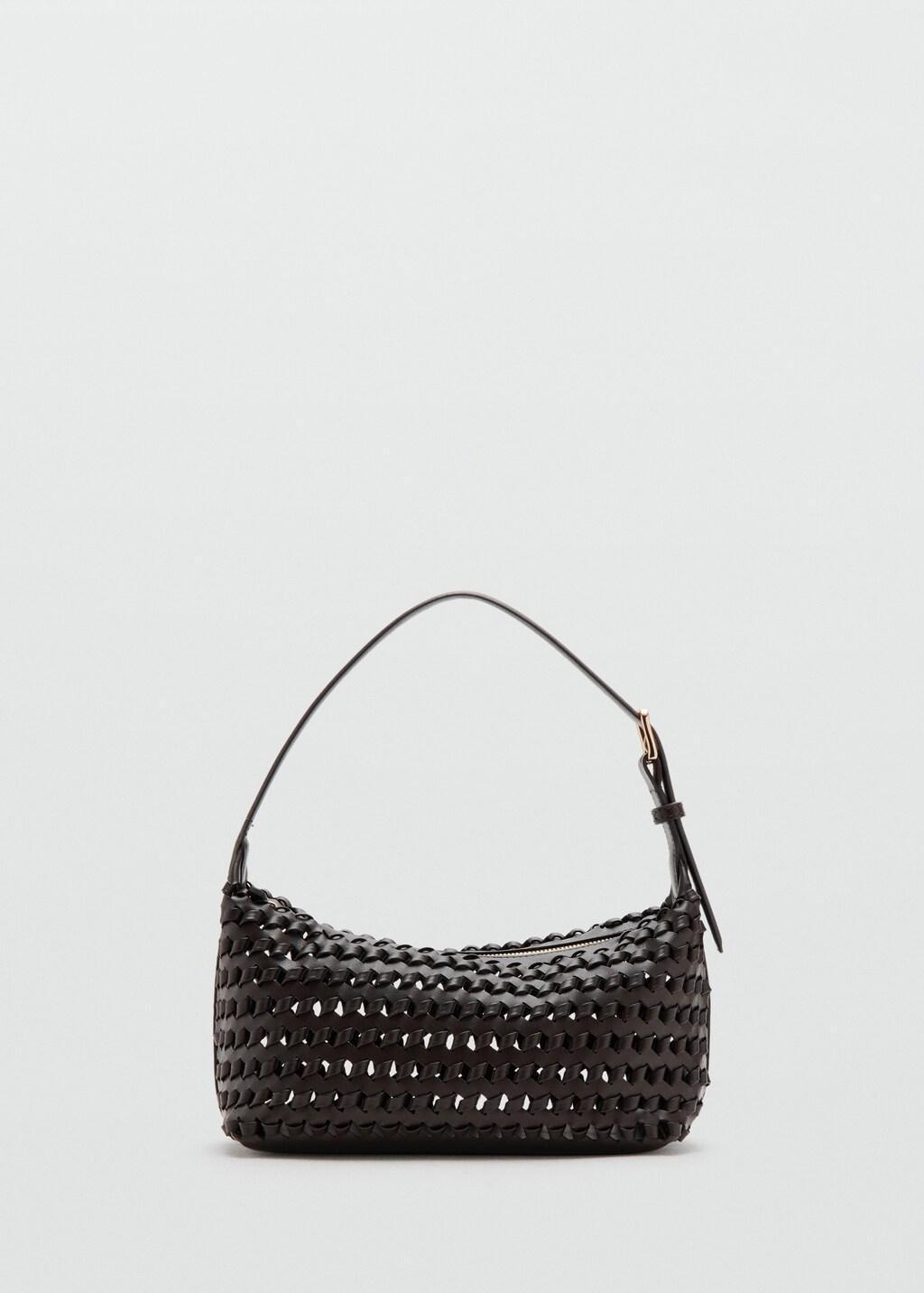Brown Braided Shoulder Bag, 0201_32, large image number 4