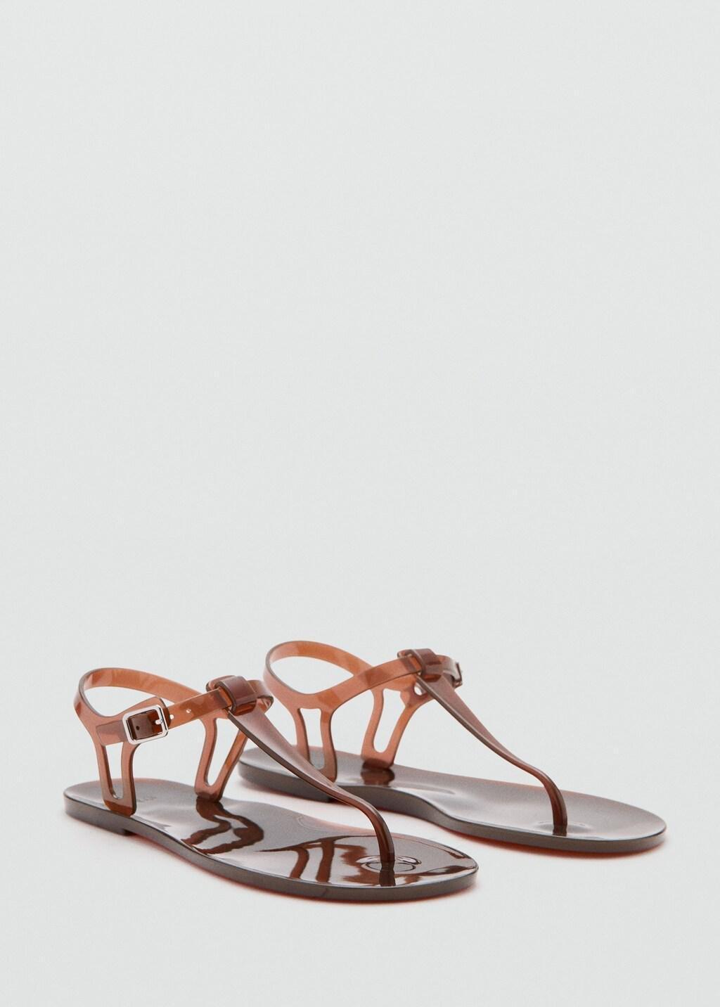 Brown Jelly Sandal With Buckle Closure, 0201_32, large image number 1