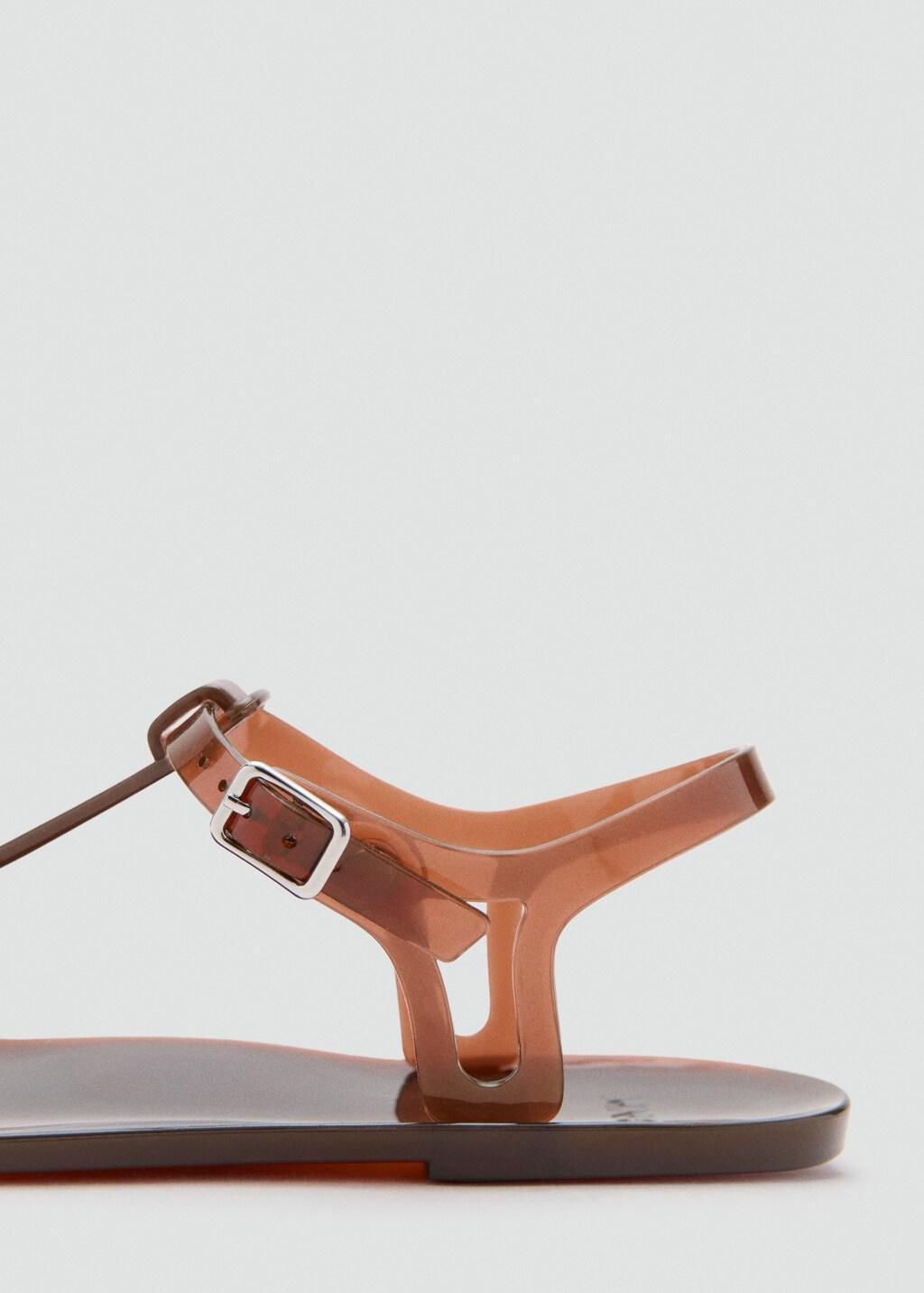 Brown Jelly Sandal With Buckle Closure, 0201_32, large image number 2