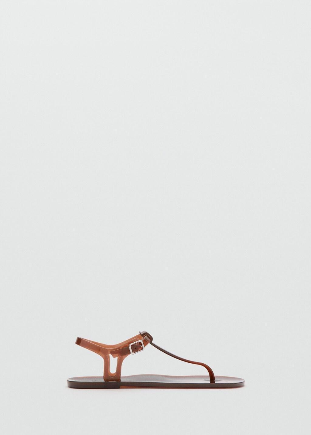 Brown Jelly Sandal With Buckle Closure, 0201_32, large image number 4