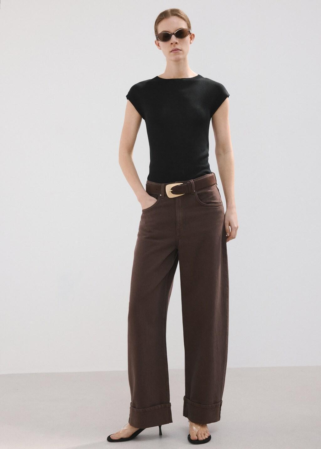 Black Lyocell Jersey With Cut-Out Back, 0201_99, medium