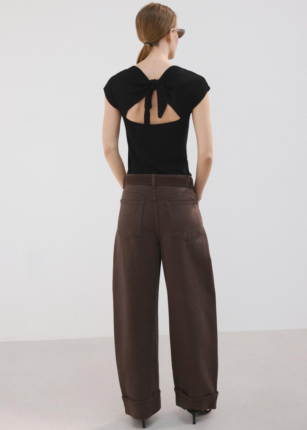 Black Lyocell Jersey With Cut-Out Back, 0201_99, medium
