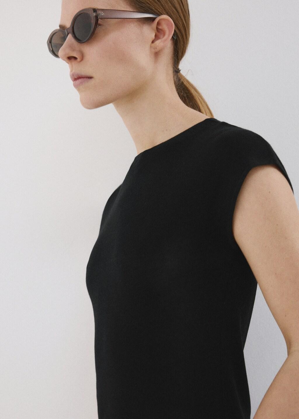 Black Lyocell Jersey With Cut-Out Back, 0201_99, large image number 4