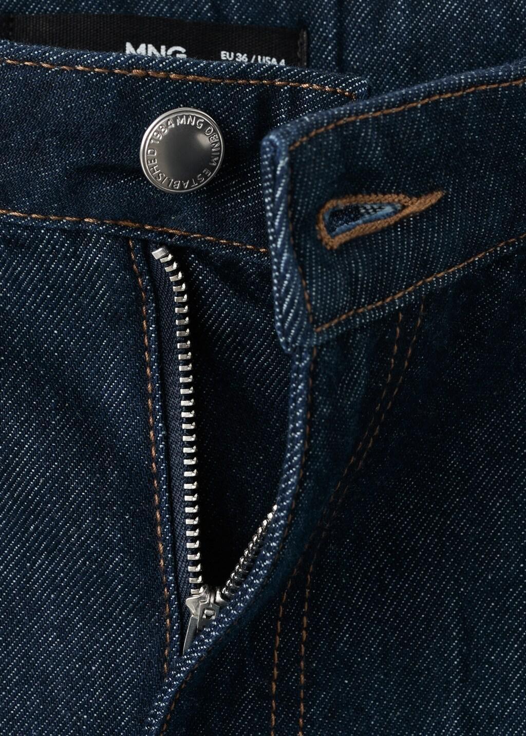 Blue High-Waist Straight-Fit Denim Shorts, Open Blue, large image number 1