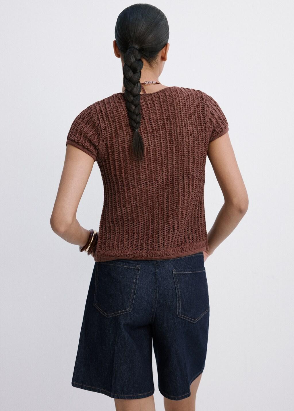 Blue High-Waist Straight-Fit Denim Shorts, Open Blue, large image number 2