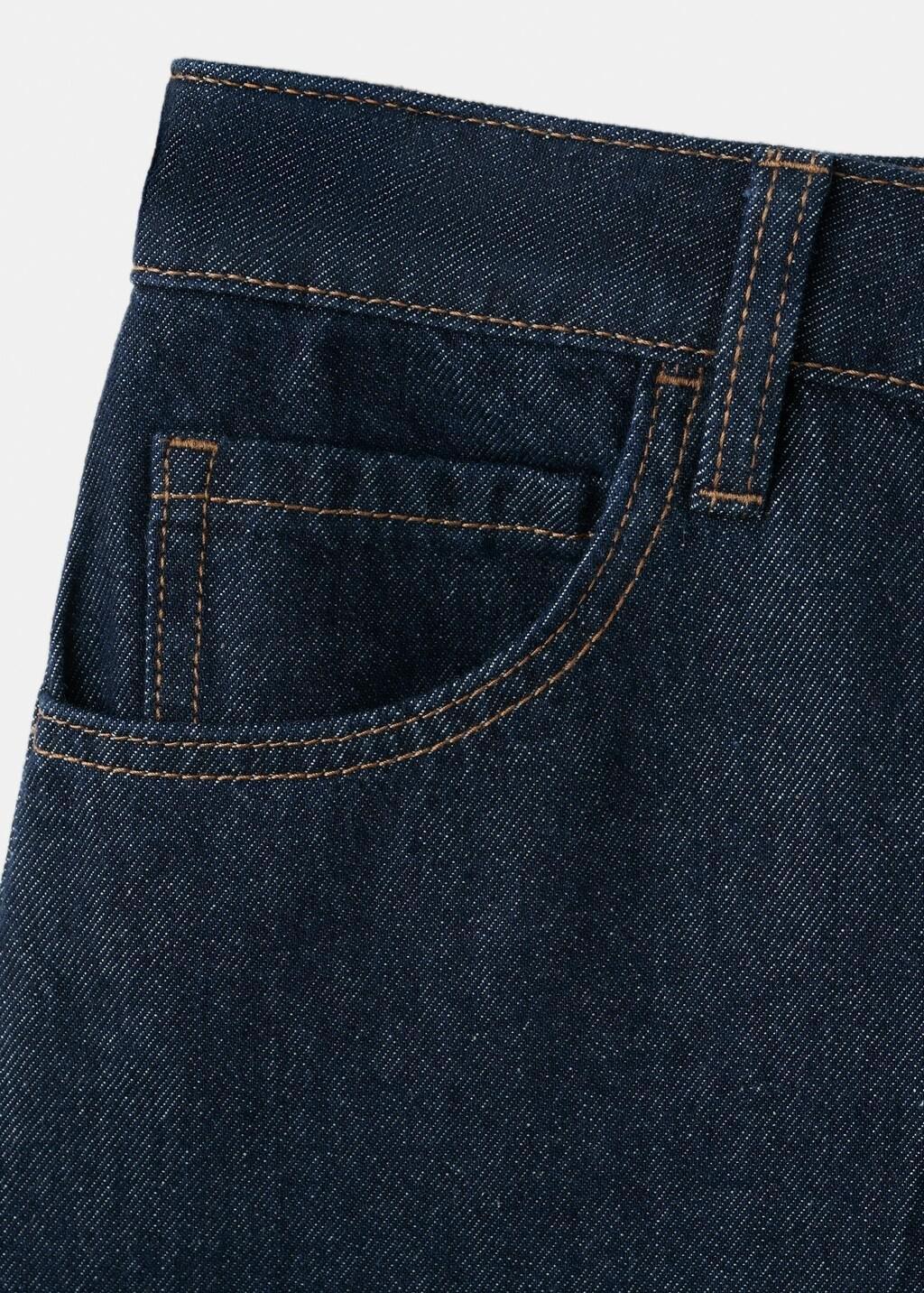 Blue High-Waist Straight-Fit Denim Shorts, Open Blue, large image number 5