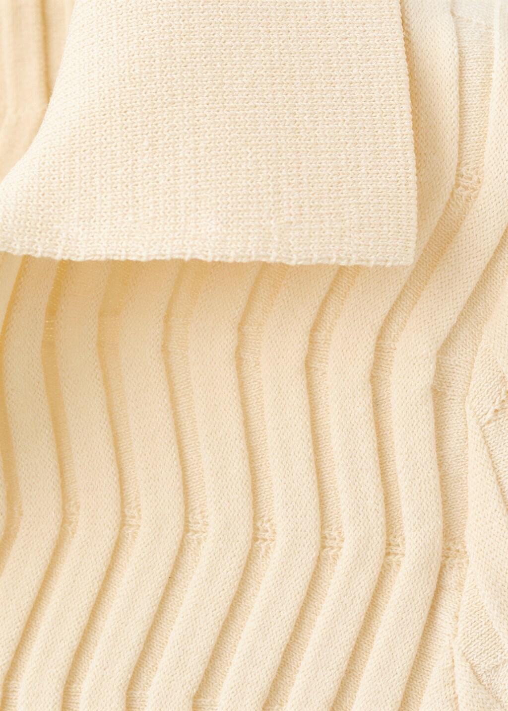 Cream Knitted Polo-Neck Sweater, Light Beige, large image number 1