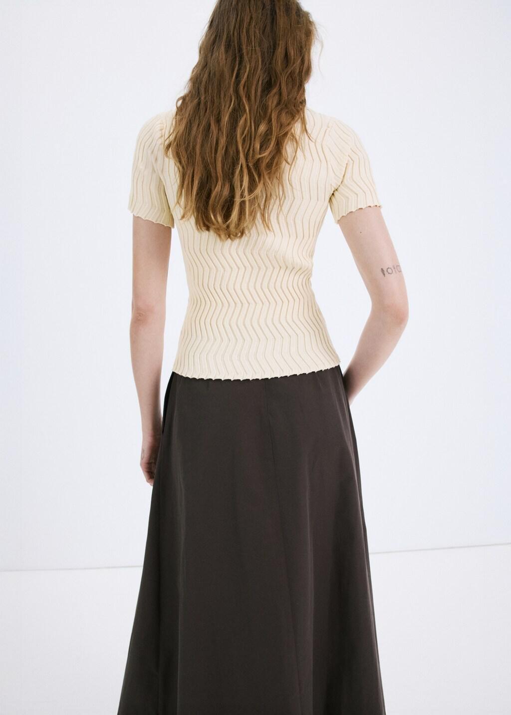 Cream Knitted Polo-Neck Sweater, Light Beige, large image number 2