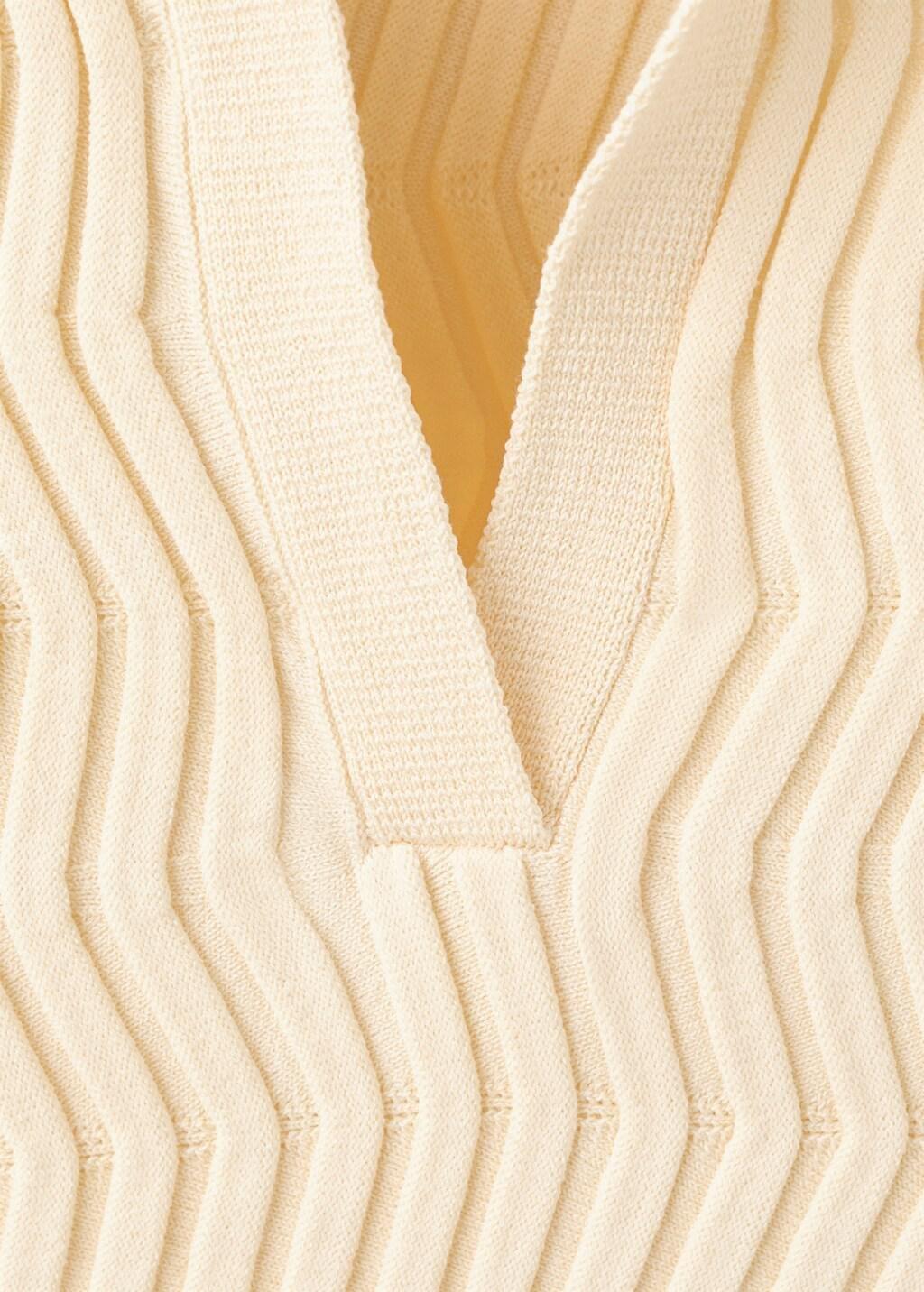 Cream Knitted Polo-Neck Sweater, Light Beige, large image number 5