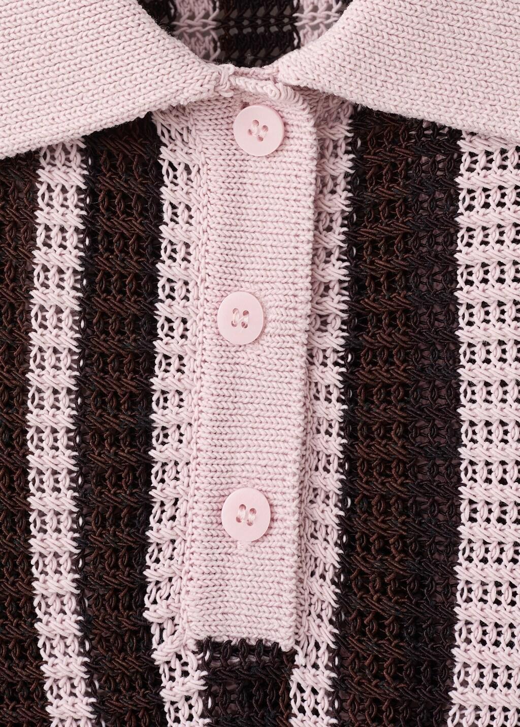 Brown Knitted Polo-Neck Sweater, 0201_32, large image number 1