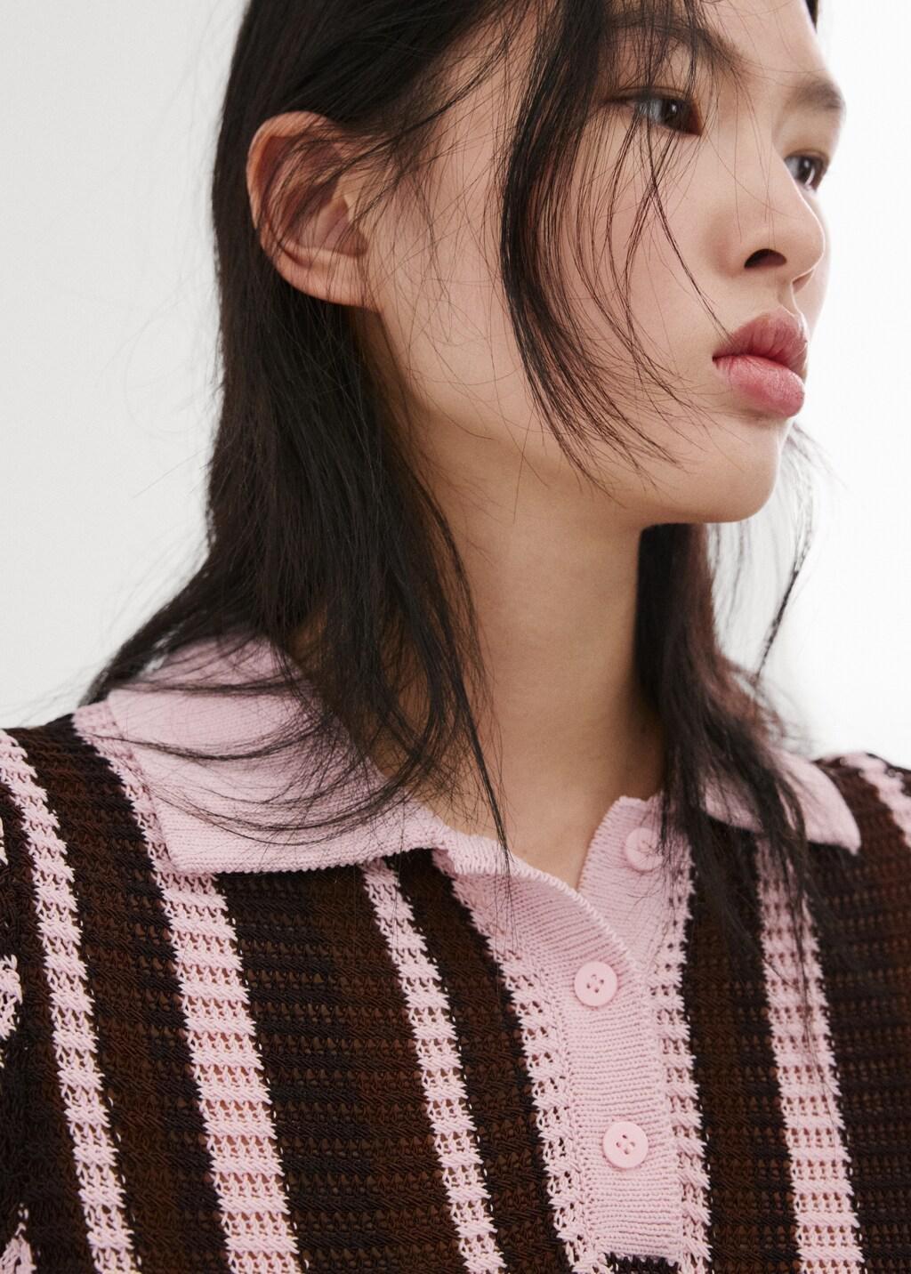 Brown Knitted Polo-Neck Sweater, 0201_32, large image number 4