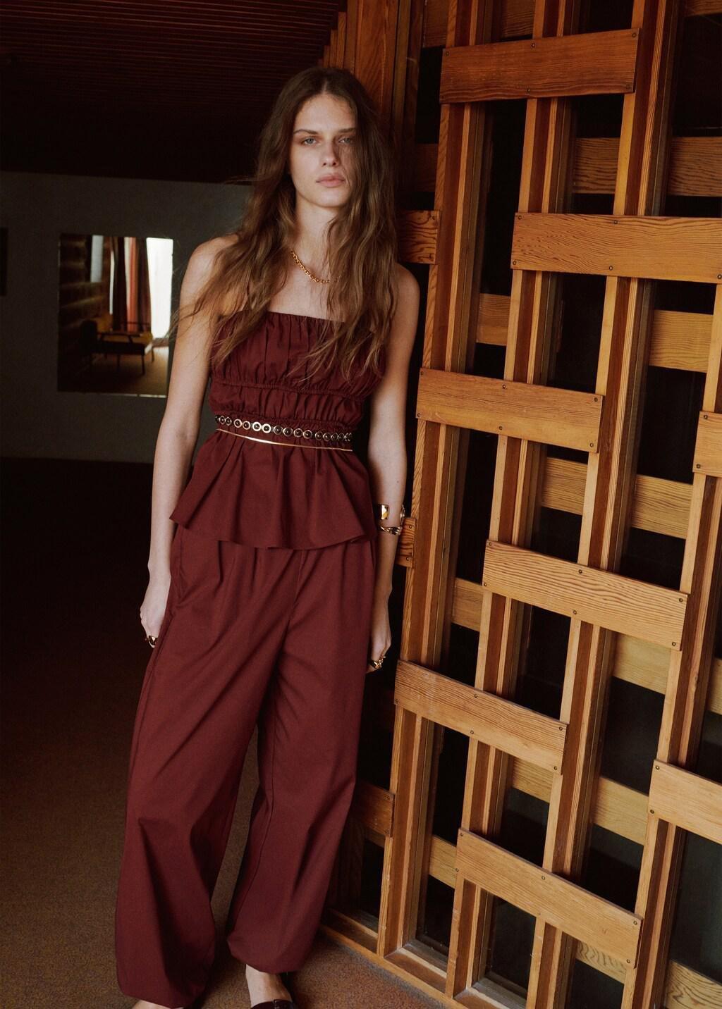 Orange High-Waisted Harem Pants, Medium Orange, large image number 0
