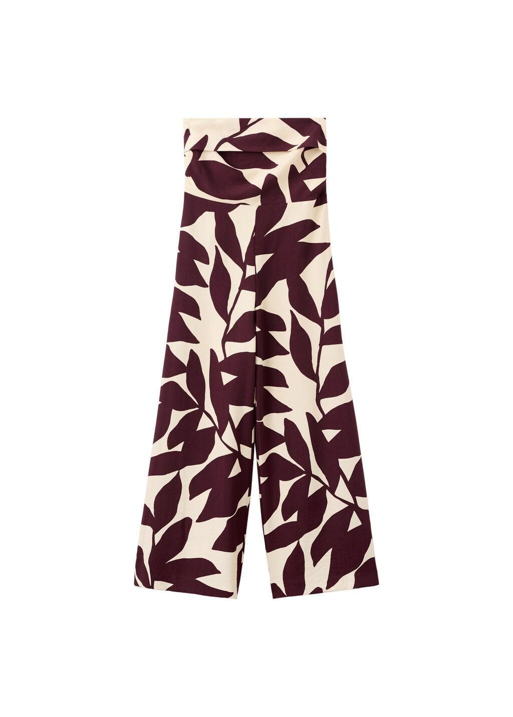 Beige Printed Strapless Jumpsuit, Light Beige, large image number 6