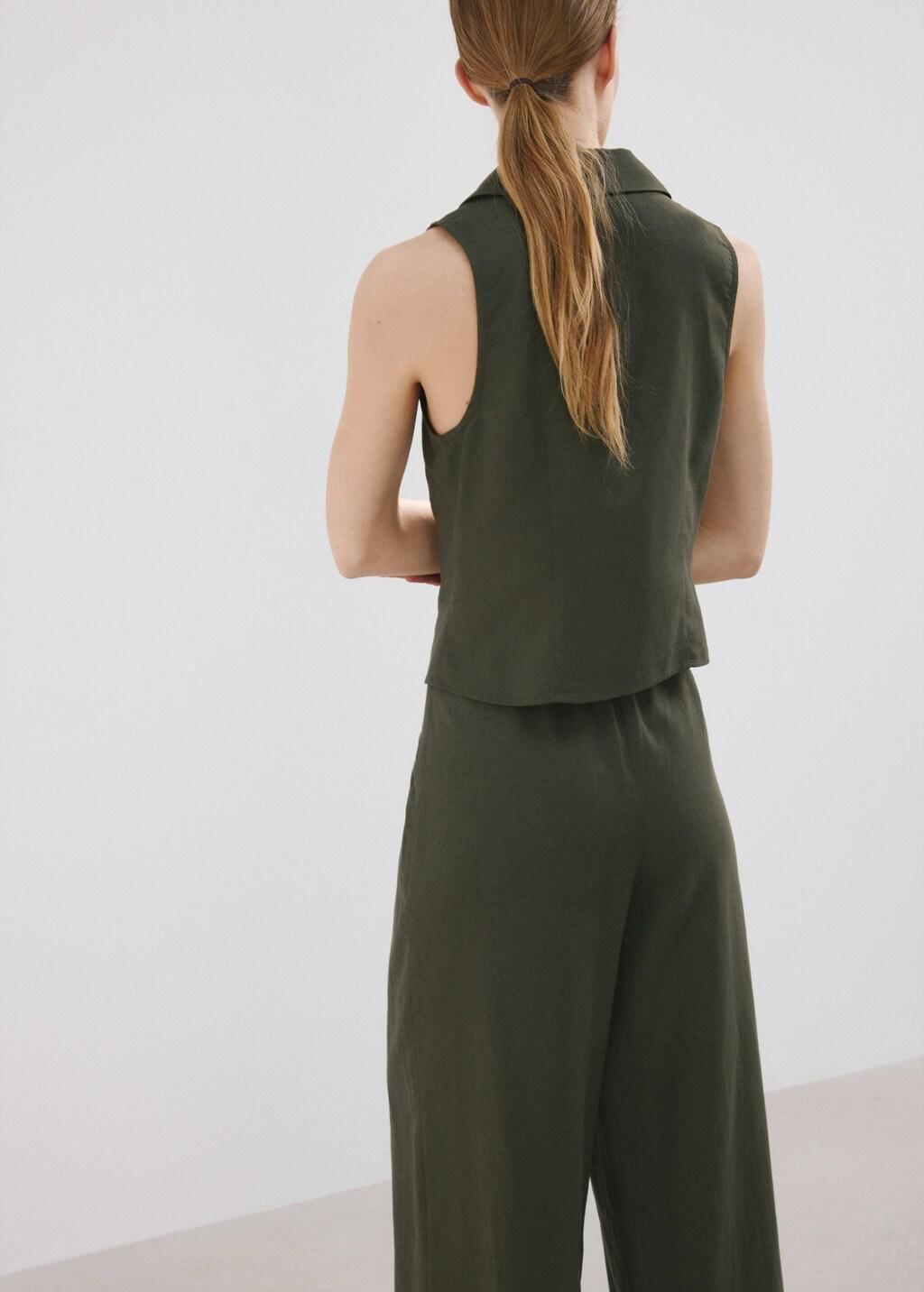 Khaki Tie-Front Flap Top, 0201_37, large image number 2