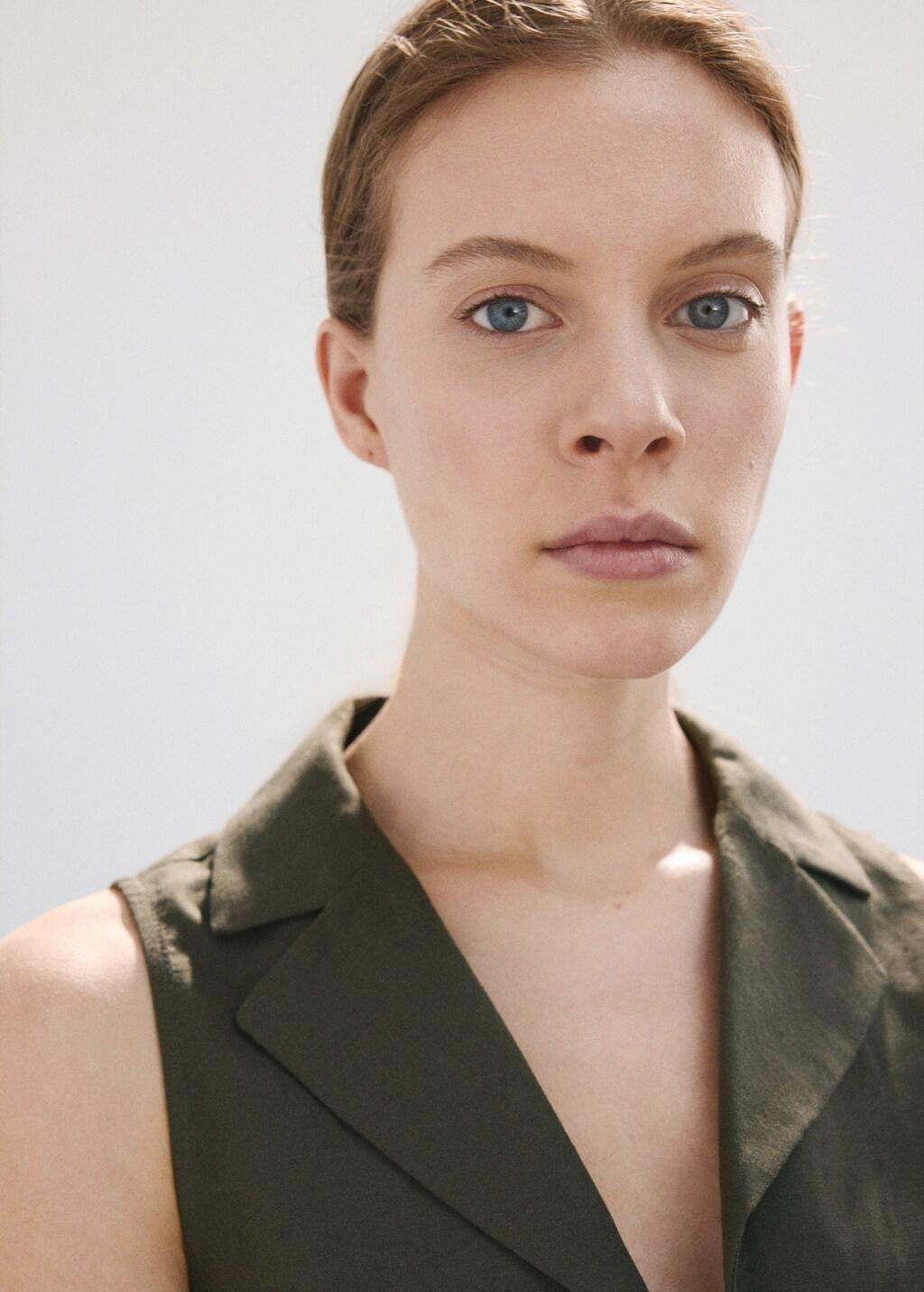 Khaki Tie-Front Flap Top, 0201_37, large image number 4