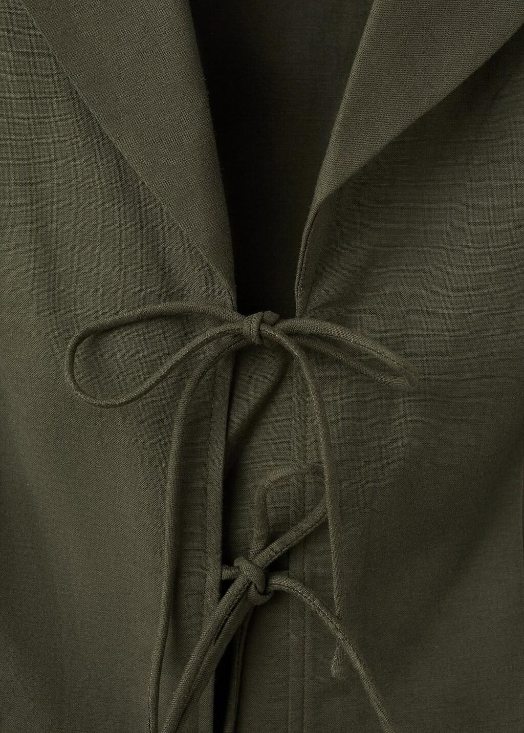 Khaki Tie-Front Flap Top, 0201_37, large image number 5