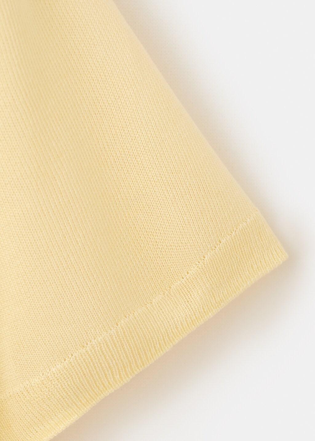 Yellow Fine-Knit Lyocell Polo Shirt, 0201_11, large image number 5
